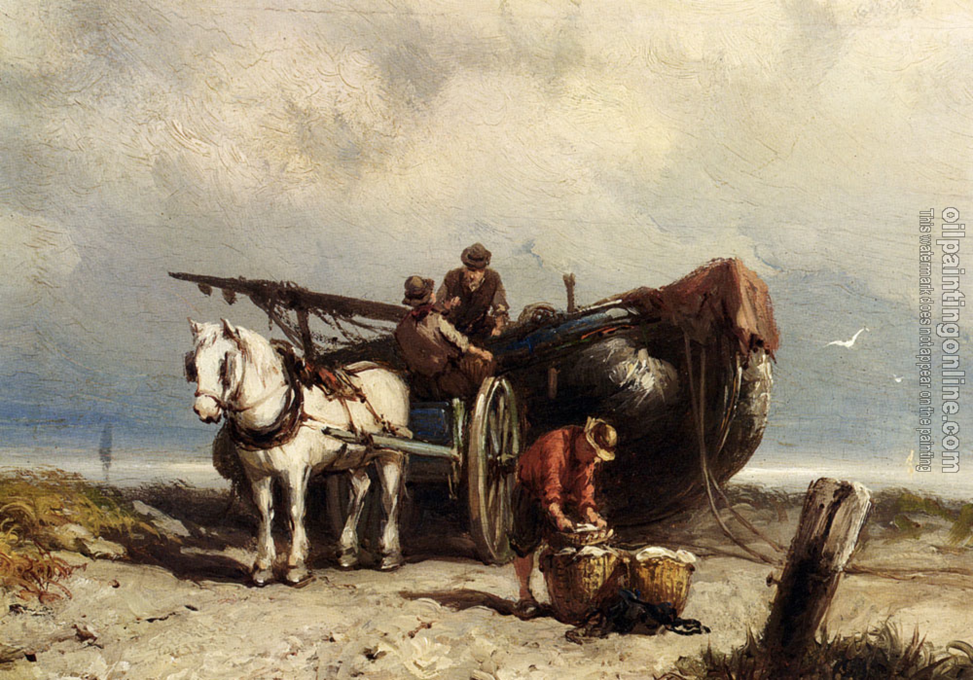 Johannes Hermanus Koekkoek - Unloading The Catch